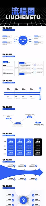 素材能量站-ppt逻辑流程图结构图