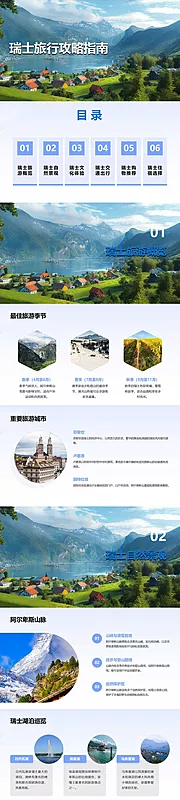 素材能量站-瑞士旅行攻略指南PPT