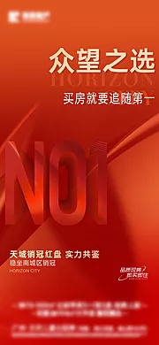 素材能量站-高级橙红NO1热销海报