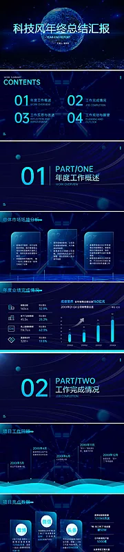 素材能量站-科技风年终总结汇报ppt