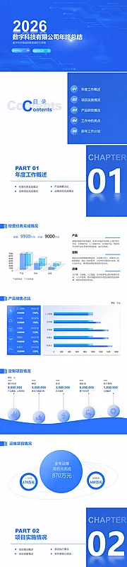 素材能量站-数字科技有限公司年终总结PPT